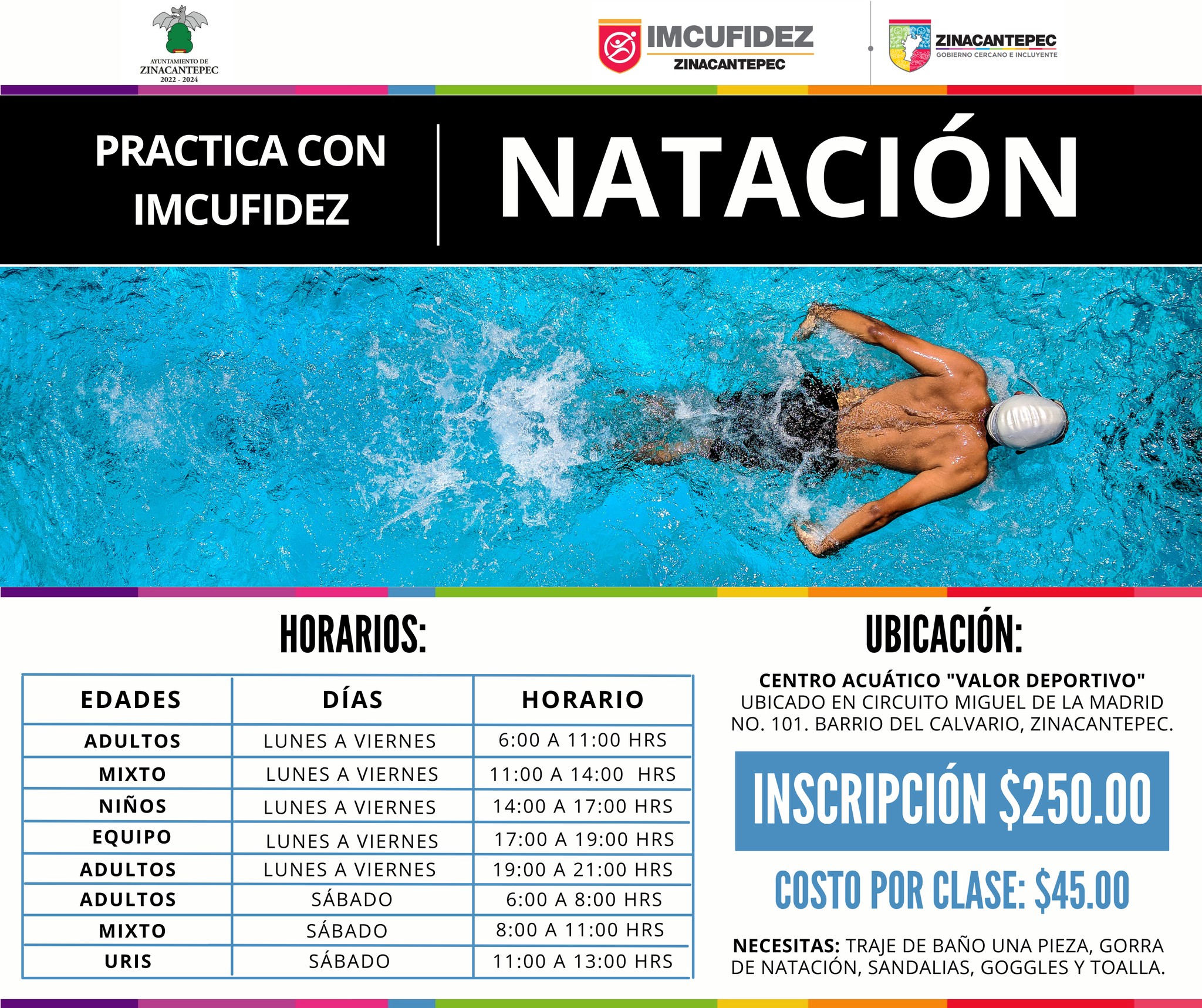 Invita gobierno de Zinacantepec a inscribirse en clases de natación – El  Editorialista